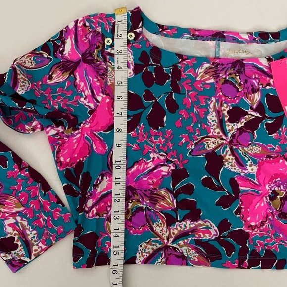 LILLY PULITZER NESSI MAXI SET BLUE RHAPSODY ORCHID YOU NOT LONG SLEEVE XL - Picture 5 of 15